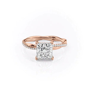 The Stacey Set With A 1 Carat Princess Lab Diamond