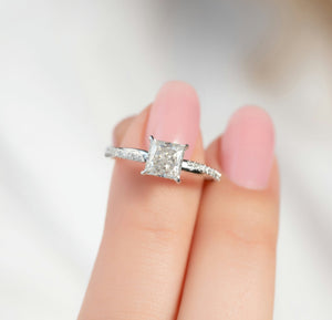 The Stacey Set With A Princess Moissanite