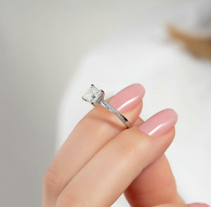 The Stacey Set With A Princess Moissanite