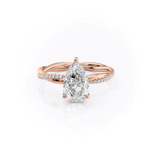 The Stacey Set With A 1.5 Carat Pear Lab Diamond
