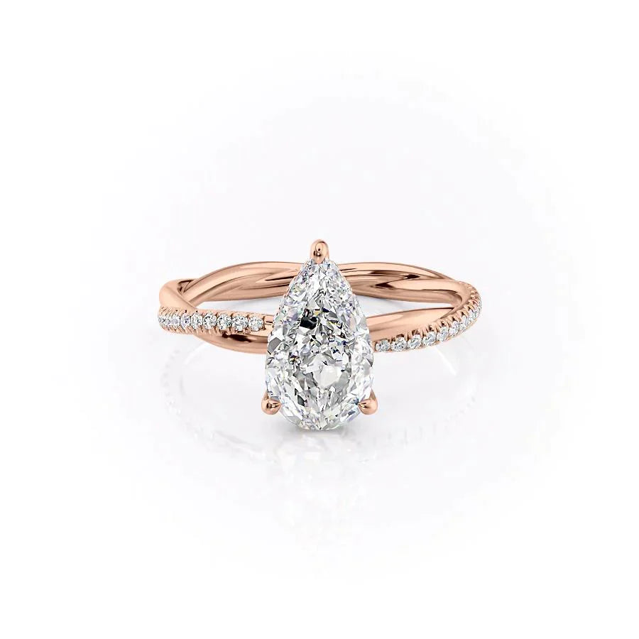 The Stacey Set With A 2.5 Carat Pear Lab Diamond