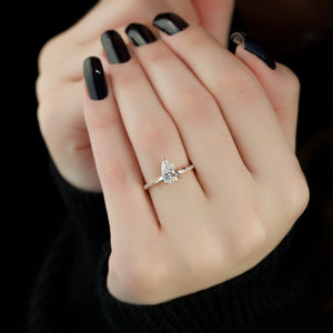 The Stacey Set With A 1.5 Carat Pear Lab Diamond