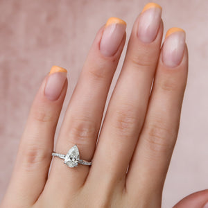 The Stacey Set With A 2 Carat Pear Lab Diamond
