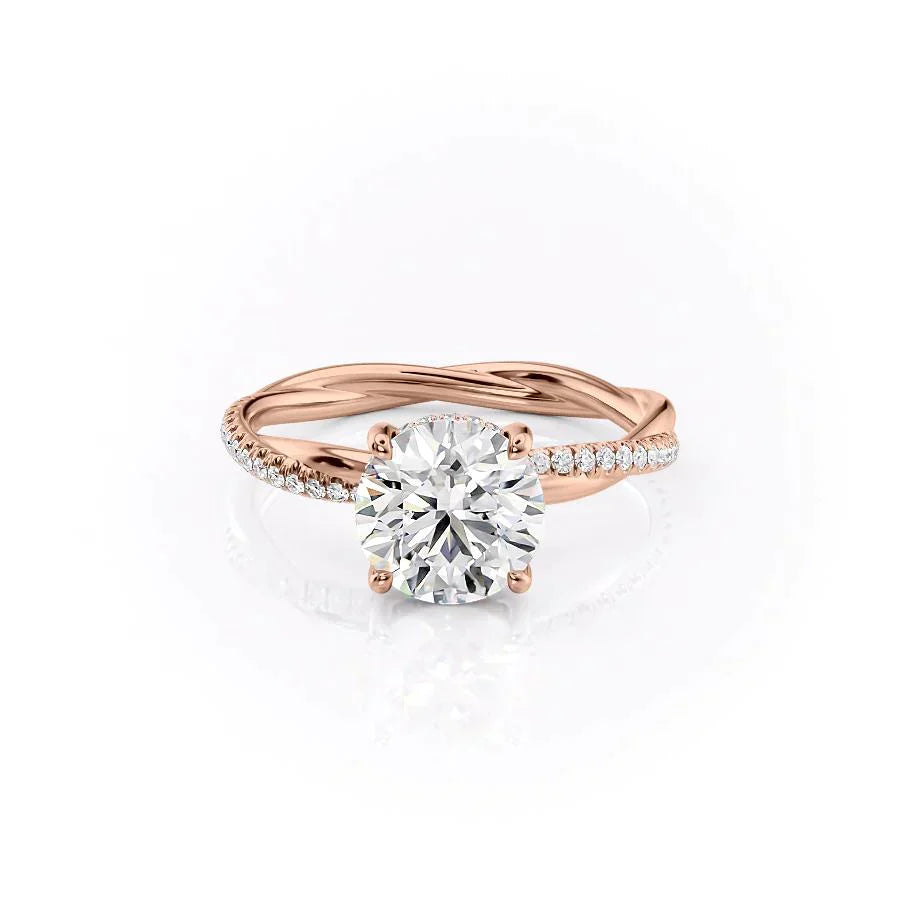 The Stacey Set With A 3 Carat Round Lab Diamond
