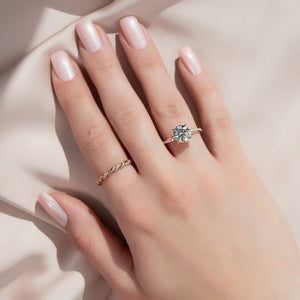 The Stacey Set With A 3 Carat Round Lab Diamond