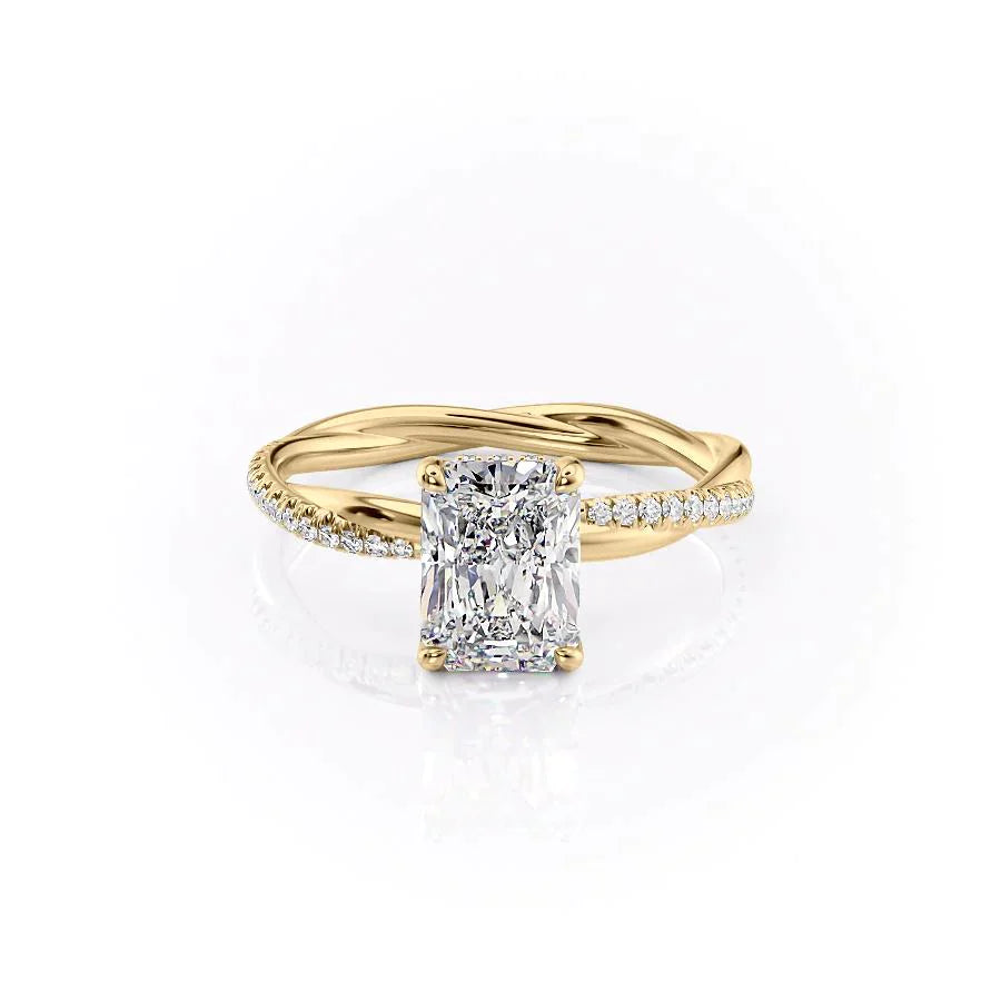 The Stacey Set With A 2.5 Carat Radiant Lab Diamond