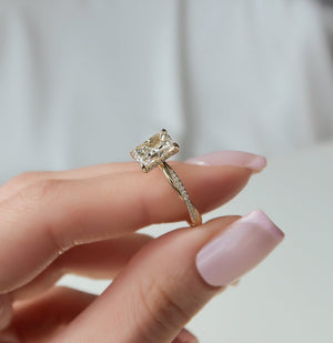 The Stacey Set With A 2.5 Carat Radiant Lab Diamond