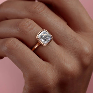 The Charlotte Set With A 3 Carat Cushion Lab Diamond