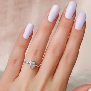 The Charlotte Set With A 2.5 Carat Elongated Cushion Lab Diamond