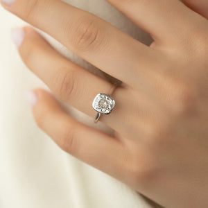 The Charlotte Set With A 2.5 Carat Elongated Cushion Lab Diamond