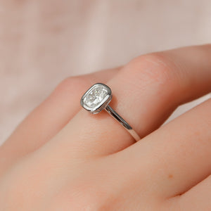 The Charlotte Set With A 2.5 Carat Elongated Cushion Lab Diamond
