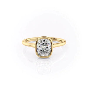 The Charlotte Set With A 3.5 Carat Elongated Cushion Moissanite
