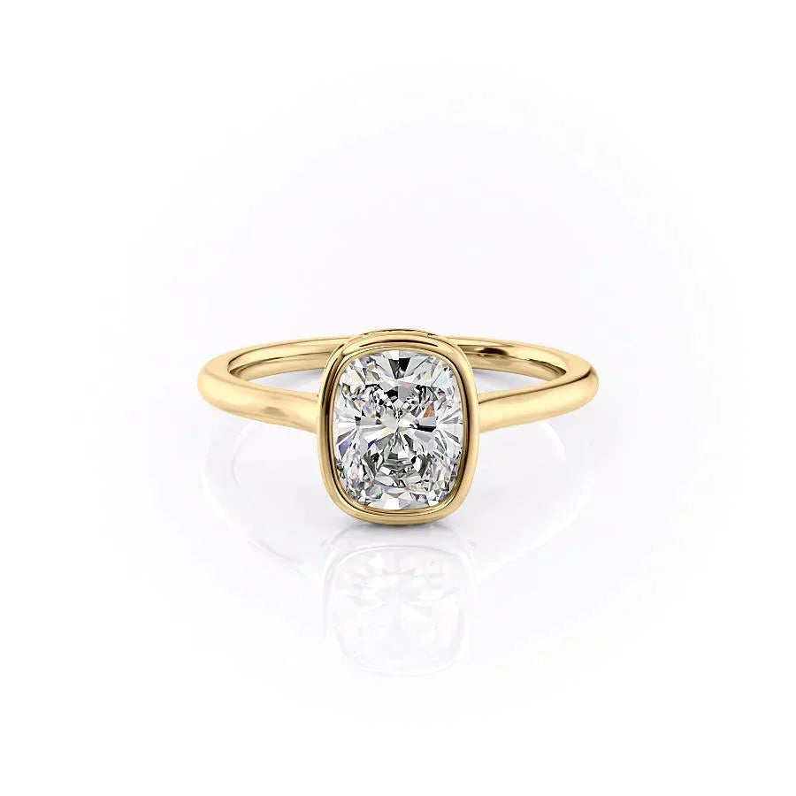The Charlotte Set With A 1.5 Carat Elongated Cushion Moissanite