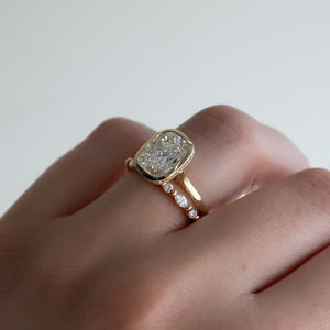 The Charlotte Set With A 2 Carat Elongated Cushion Lab Diamond
