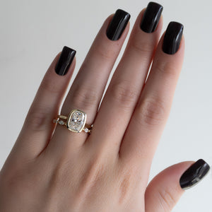 The Charlotte Set With A 2 Carat Elongated Cushion Lab Diamond