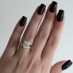 The Charlotte Set With A 2 Carat Elongated Cushion Lab Diamond
