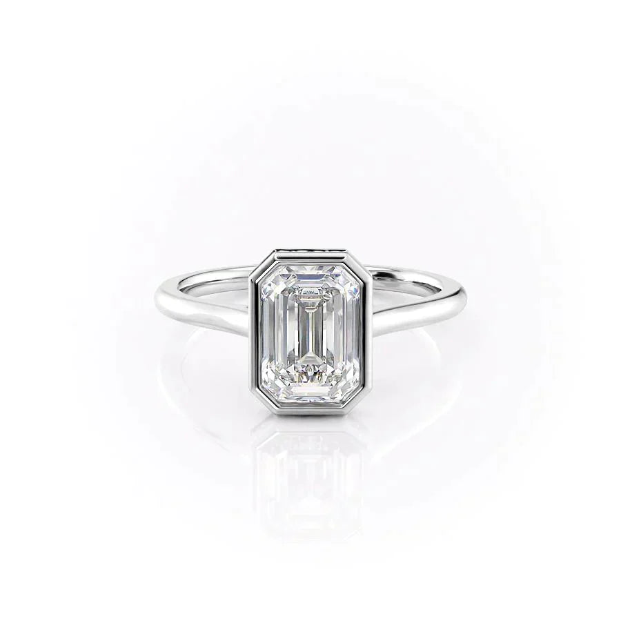 The Charlotte Set With A 4.5 Carat Emerald Moissanite