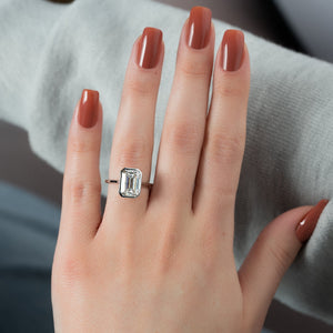 The Charlotte Set With A 3 Carat Emerald Lab Diamond