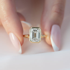 The Charlotte Set With A 3 Carat Emerald Lab Diamond