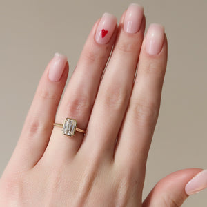 The Charlotte Set With A 3 Carat Emerald Lab Diamond