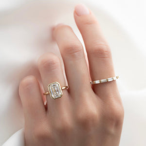 The Charlotte Set With A 3 Carat Emerald Lab Diamond