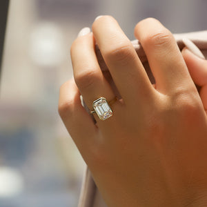 The Charlotte Set With A 3 Carat Emerald Lab Diamond
