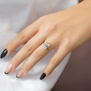 The Charlotte Set With A 3 Carat Emerald Lab Diamond
