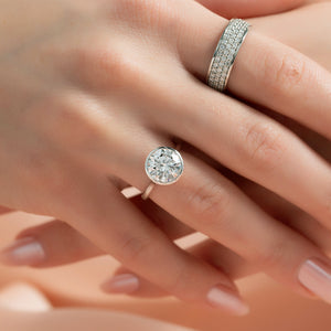 The Charlotte Set With A 3 Carat Round Lab Diamond