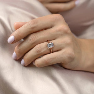The Charlotte Set With A 1.5 Carat Radiant Lab Diamond