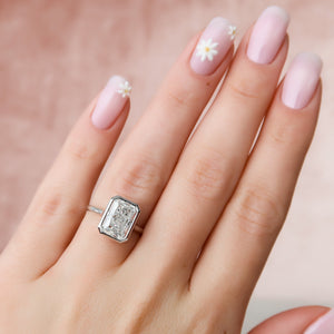 The Charlotte Set With A 3 Carat Radiant Lab Diamond