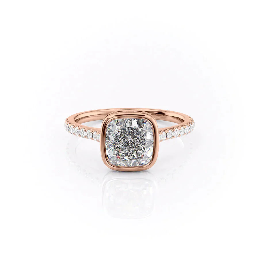 The Pave Charlotte Set With A 4 Carat Cushion Moissanite