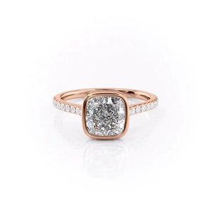 The Pave Charlotte Set With A 4 Carat Cushion Moissanite