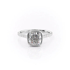 The Pave Charlotte Set With A 2 Carat Cushion Moissanite