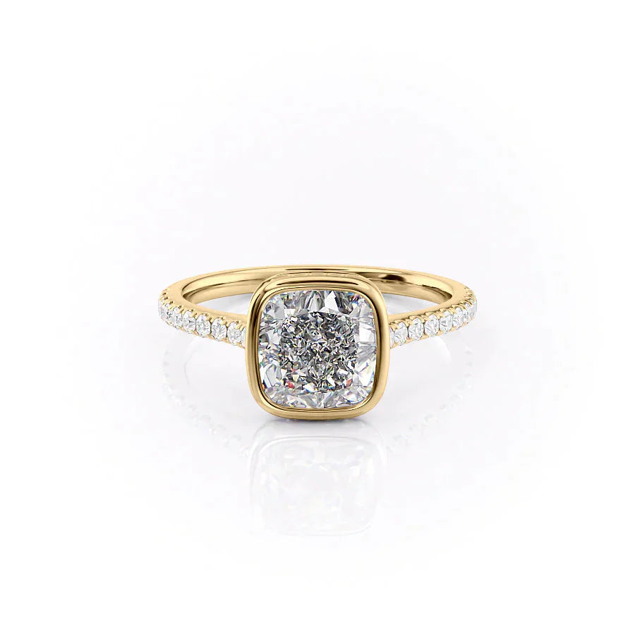 The Pave Charlotte Set With A 2 Carat Cushion Moissanite