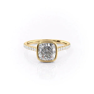 The Pave Charlotte Set With A 3 Carat Cushion Lab Diamond