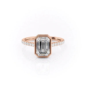 The Pave Charlotte Set With A 1.5 Carat Emerald Moissanite