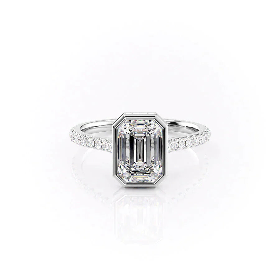 The Pave Charlotte Set With A 2.5 Carat Emerald Lab Diamond