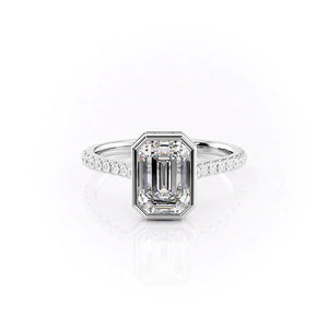 The Pave Charlotte Set With A 2 Carat Emerald Lab Diamond