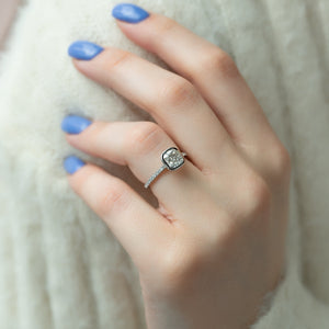 The Pave Charlotte Set With A 1.5 Carat Cushion Lab Diamond