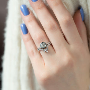 The Pave Charlotte Set With A 1.5 Carat Cushion Lab Diamond