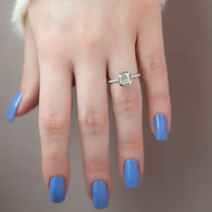 The Pave Charlotte Set With A 1.5 Carat Cushion Lab Diamond