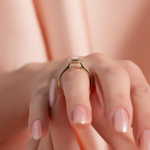 The Pave Charlotte Set With A Elongated Cushion Moissanite