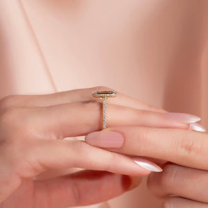 The Pave Charlotte Set With A 2.5 Carat Elongated Cushion Lab Diamond