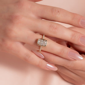 The Pave Charlotte Set With A Elongated Cushion Moissanite