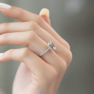 The Pave Charlotte Set With A Emerald Moissanite