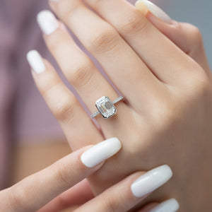 The Pave Charlotte Set With A Emerald Moissanite