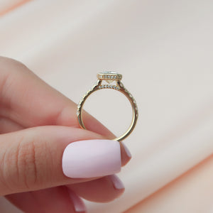 The Pave Charlotte Set With A 1.5 Carat Emerald Lab Diamond