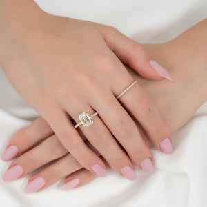 The Pave Charlotte Set With A 1.5 Carat Emerald Lab Diamond
