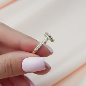 The Pave Charlotte Set With A 1.5 Carat Emerald Lab Diamond