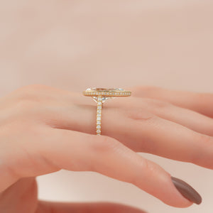 The Pave Charlotte Set With A 1.5 Carat Pear Lab Diamond